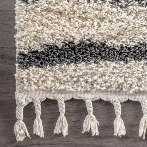 Union Rustic Stallworth Performance Black/Off White Rug Wayfair
